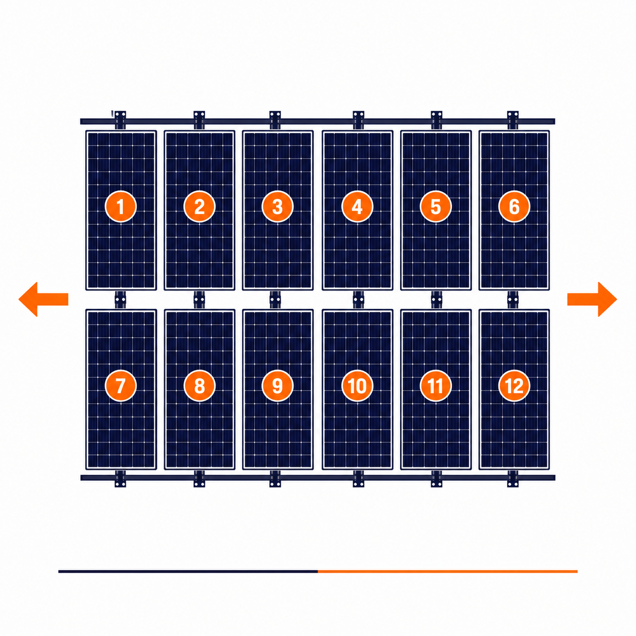 Blubase Connect | Montageset | 12 panelen | Portrait | Plat dak | Oost-West