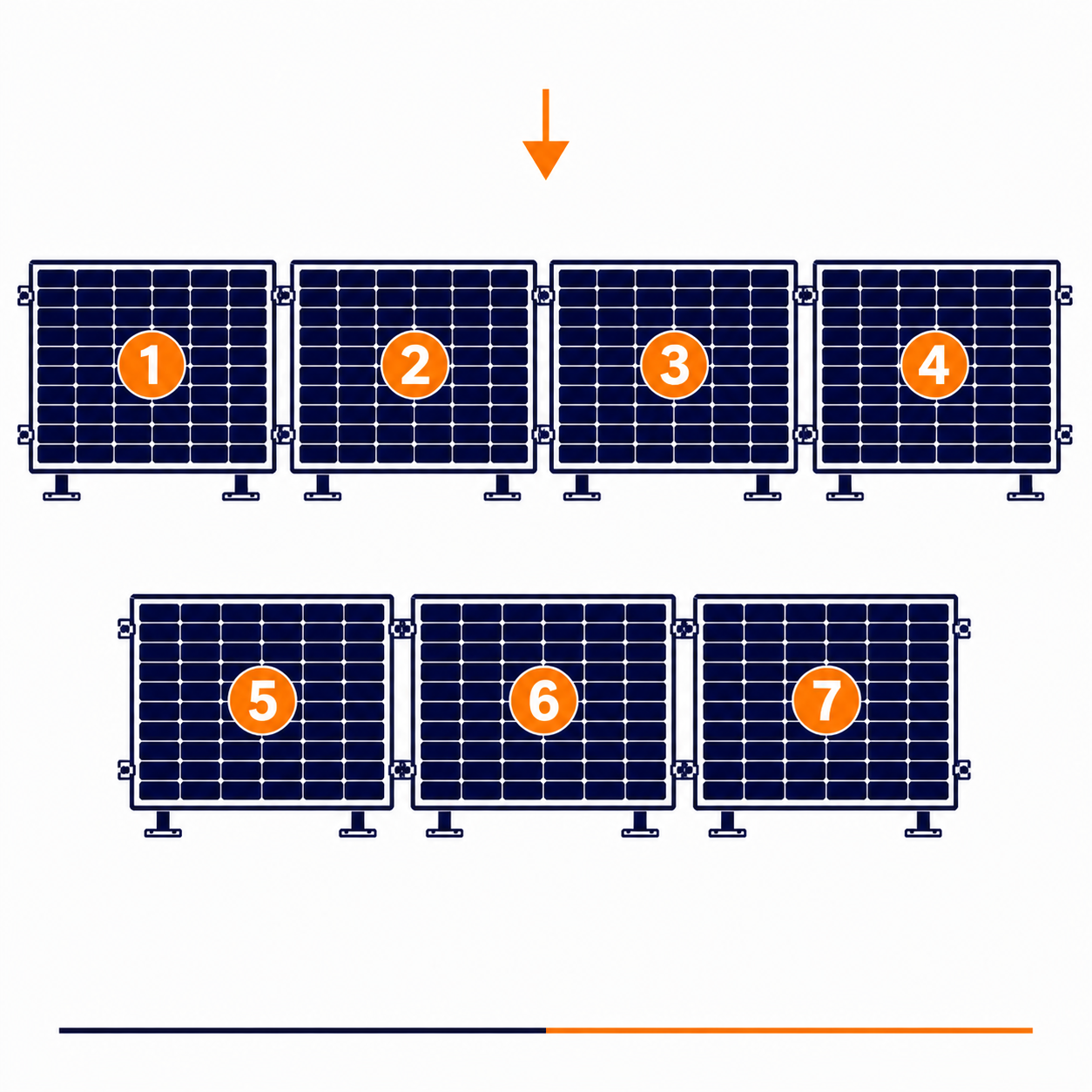 Blubase Connect | Montageset | 7 panelen | Landscape | Plat dak | Zuid