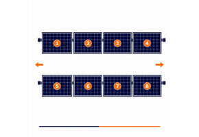 Blubase Connect | Montageset | 8 panelen | Landscape | Plat dak | Oost-West