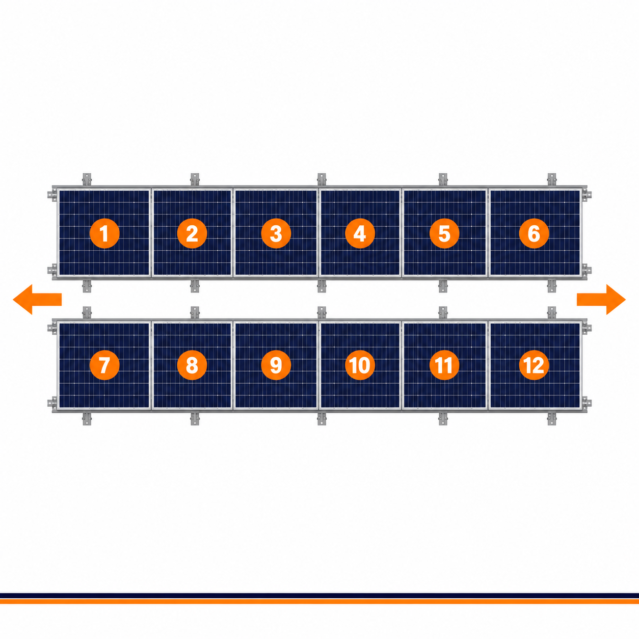 Blubase Connect | Montageset | 12 panelen | Landscape | Plat dak | Oost-West