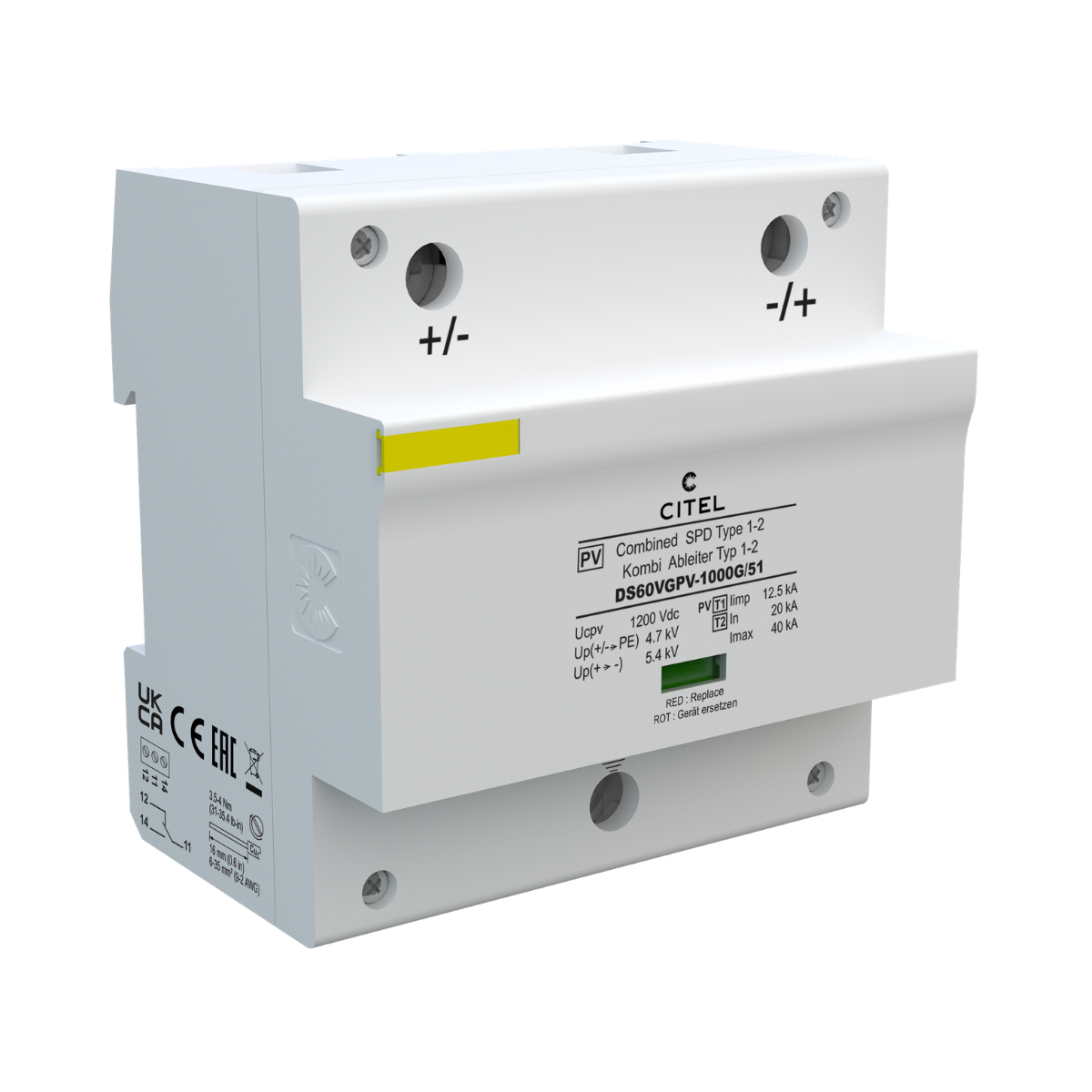 Citel DS60VGPV-1000G/51 PV-Overspanningsbeveiliging - Type 1+2 - 1000Vdc