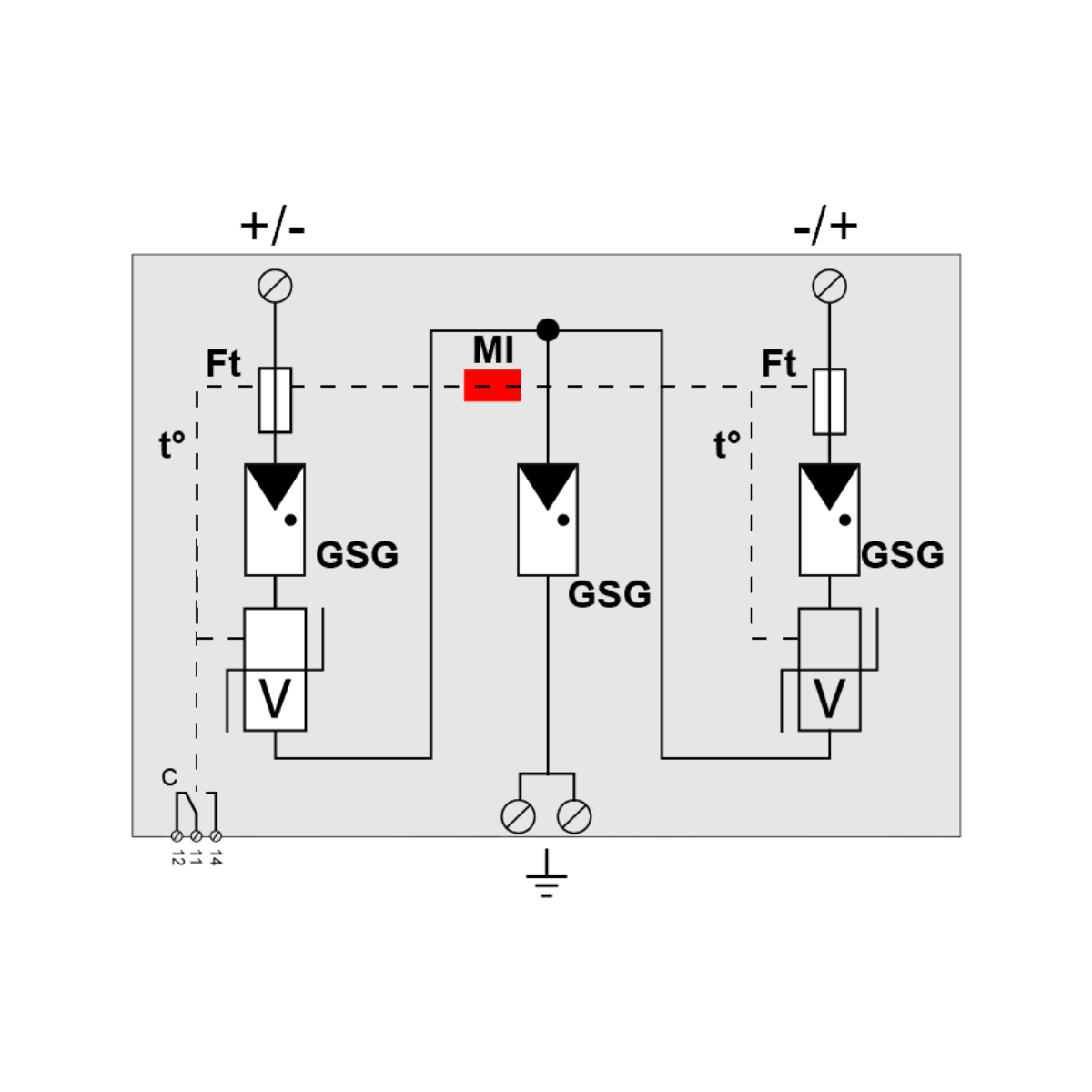 Citel DS60VGPV-1000G/51 PV-Overspanningsbeveiliging - Type 1+2 - 1000Vdc