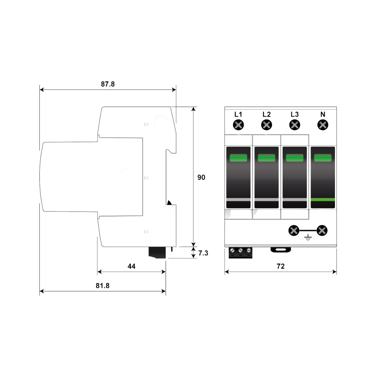 Citel DAC1-13VGS-31-275 - AC-overspanningsbeveiliging - 3-Fase+N