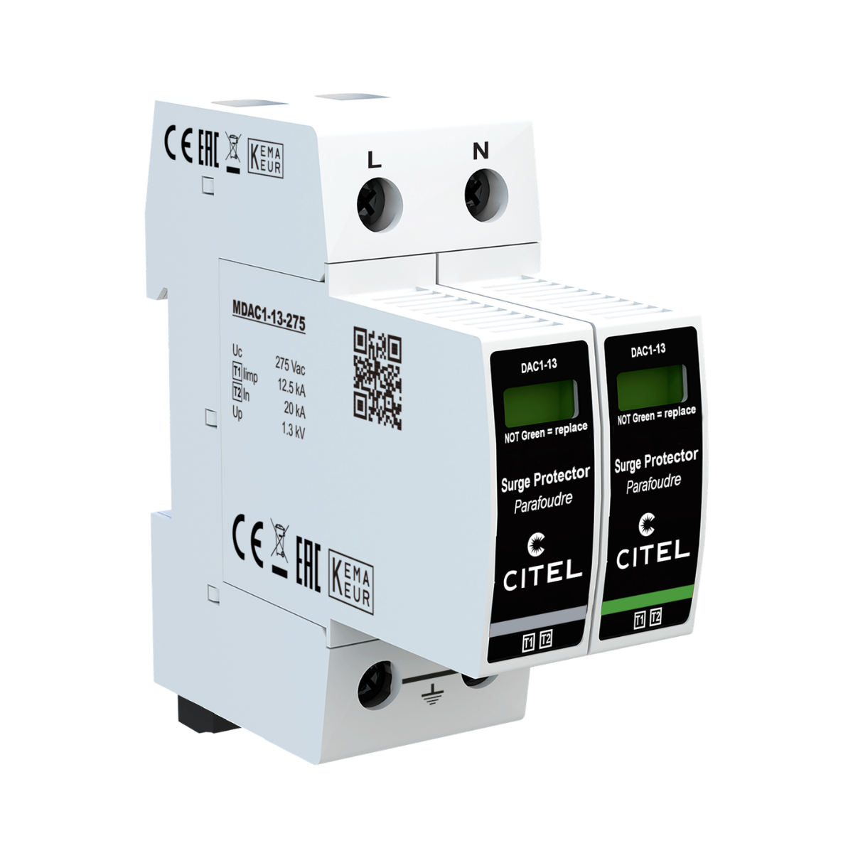 Citel DAC1-13S-11-275 AC-overspanningsbeveiliging - Type 1+2 - 1-Fase