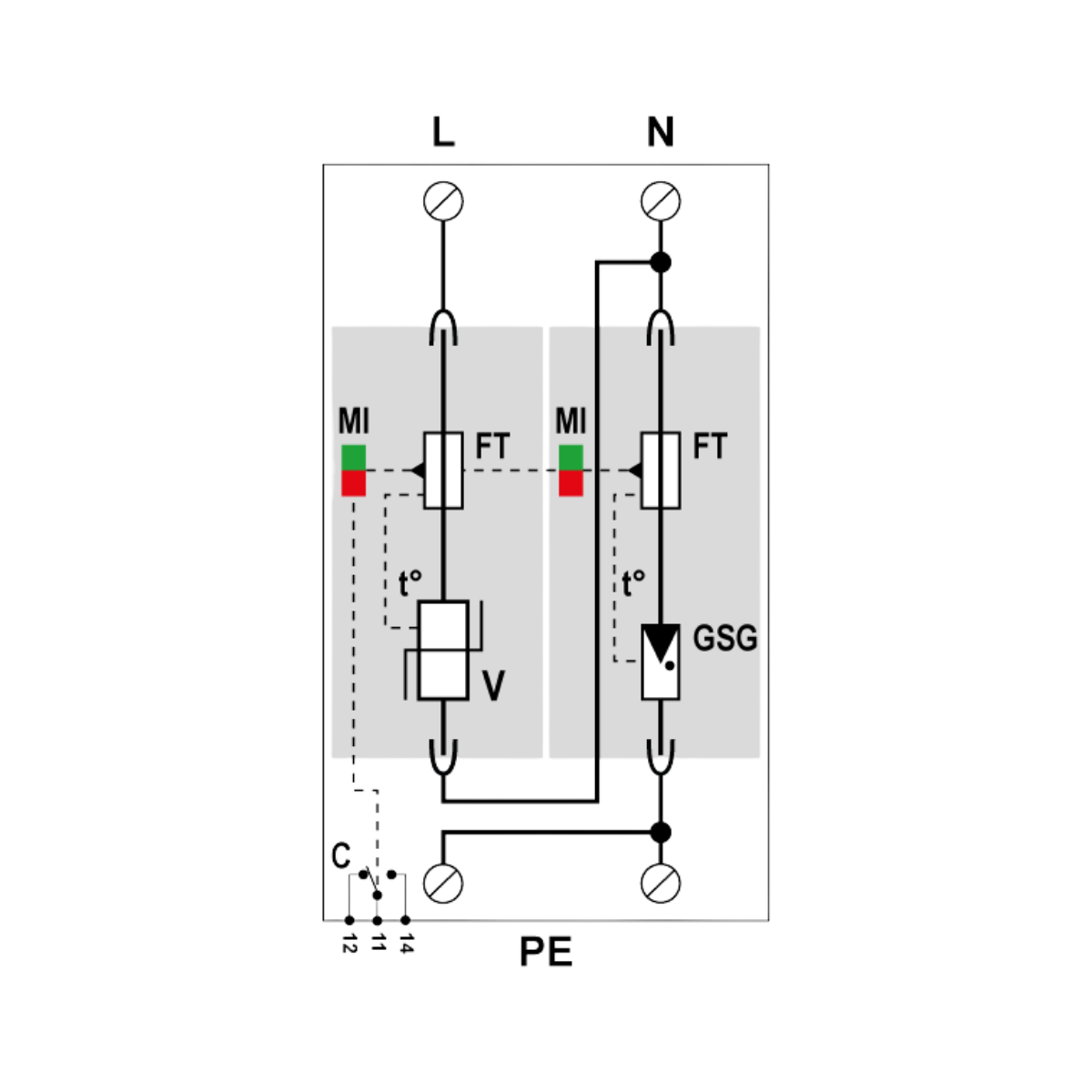 Citel DAC50S-11-275 AC-overspanningsbeveiliging - Type 2 - 1-Fase