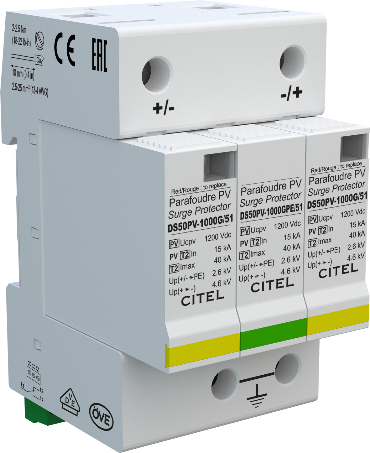 Citel DC Surge arrestor, Type 2 (DS50PVS-1000G/51)