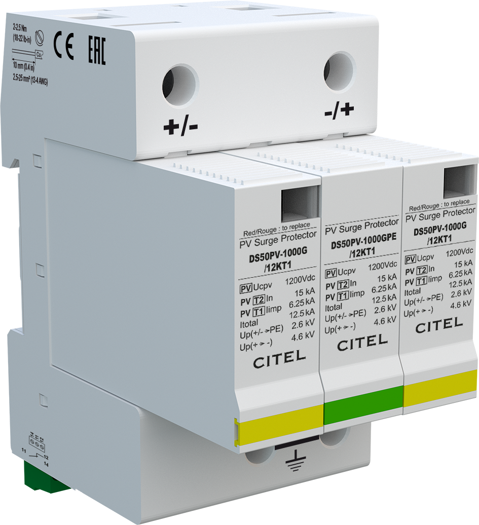 Citel DC Surge arrestor, Type 1+2 (DS50PVS-1000G/12KT1)