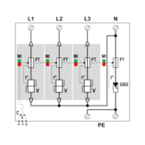 Citel DAC1-13S-31-275 AC-overspanningsbeveiliging - Type 1+2 - 3-Fase+N