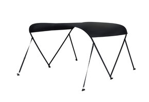 NALUX Bimini-Top mit 2 Bügeln, schwarzem Gestell – Höhe 110 cm – Breite 110–130 cm