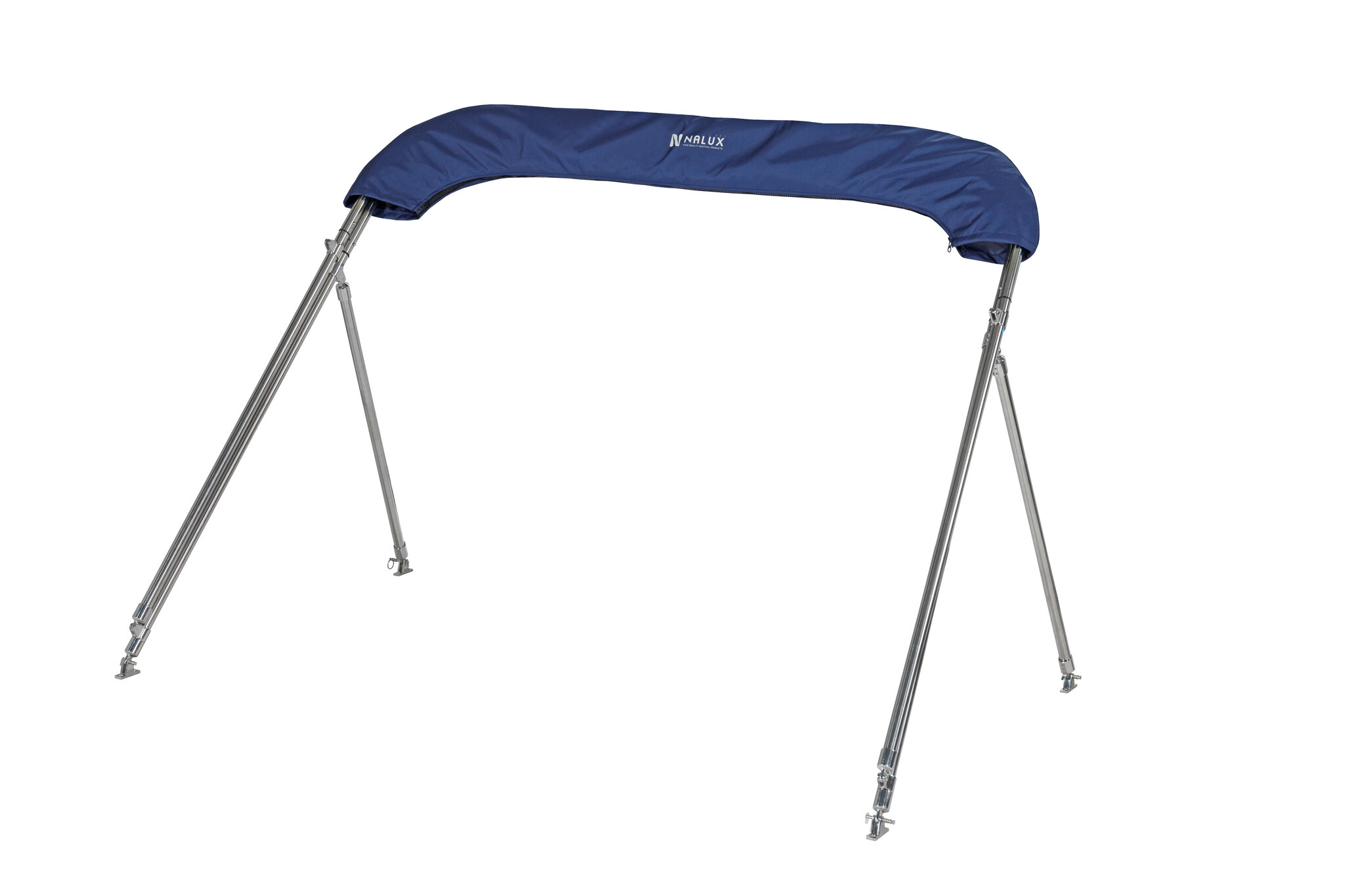 NALUX Edelstahl-Bimini-Top mit 2 Bügeln – Höhe 110 cm – Breite 130–150 cm