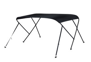 NALUX Bimini-Top mit 3 Bügeln, schwarzem Gestell – Höhe 117 cm – Breite 200–213 cm