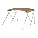 NALUX Edelstahl-Bimini-Top mit 3 Bügeln – Höhe 117 cm – Breite 231–243 cm