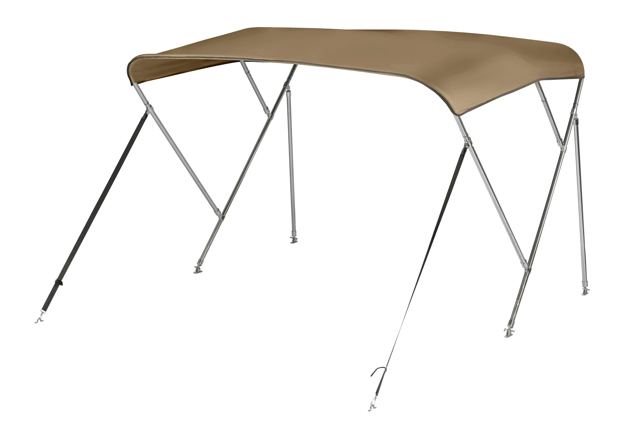 NALUX Edelstahl-Bimini-Top mit 3 Bügeln – Höhe 117 cm – Breite 137–152 cm
