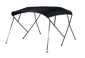 NALUX Bimini-Top mit 4 Bügeln, schwarzem Gestell – Höhe 117 cm – Breite 200–213 cm
