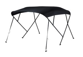 NALUX Bimini-Top mit 4 Bügeln, schwarzem Gestell – Höhe 117 cm – Breite 215–228 cm