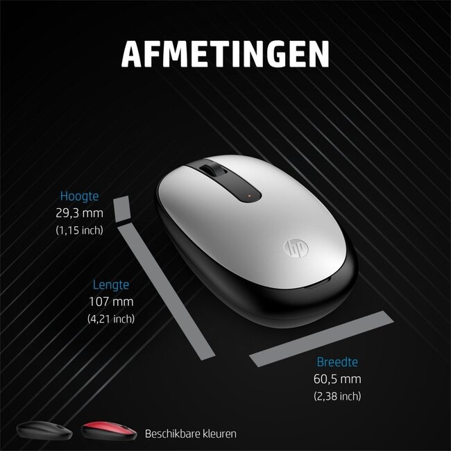 Hewlett Packard HP 240 | Bluetooth Muis | Links- en Rechtshandig | Zwart