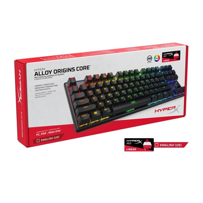 HyperX Alloy Origins Core | Bedraad Gaming Toetsenbord USB | QWERTY US | Zwart
