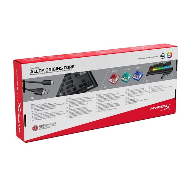 HyperX Alloy Origins Core | Bedraad Gaming Toetsenbord USB | QWERTY US | Zwart
