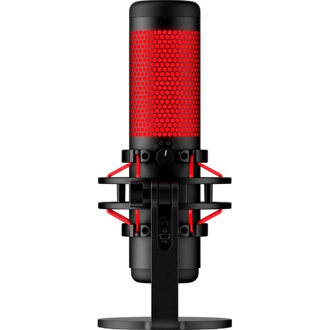 HyperX QuadCast | USB-microfoon | Rode verlichting | Voor pc en console | Zwart/Rood | Open Box (refurbished)
