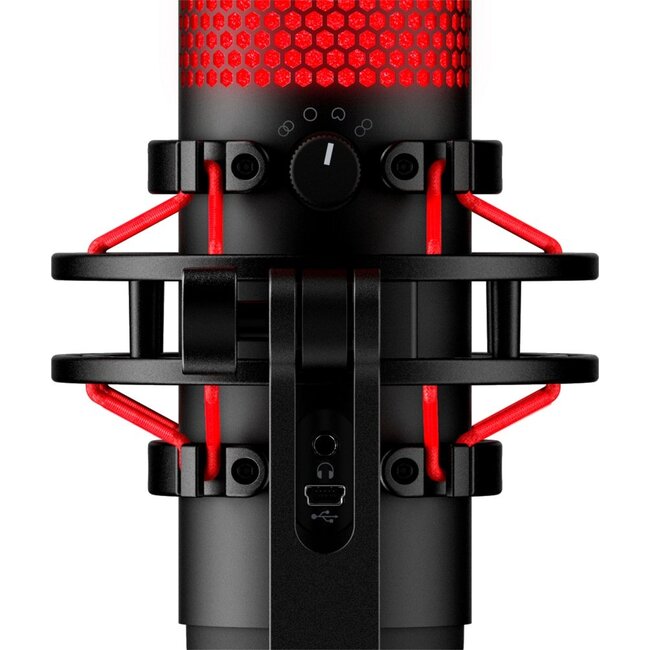 HyperX QuadCast | USB-microfoon | Rode verlichting | Voor pc en console | Zwart/Rood | Open Box (refurbished)