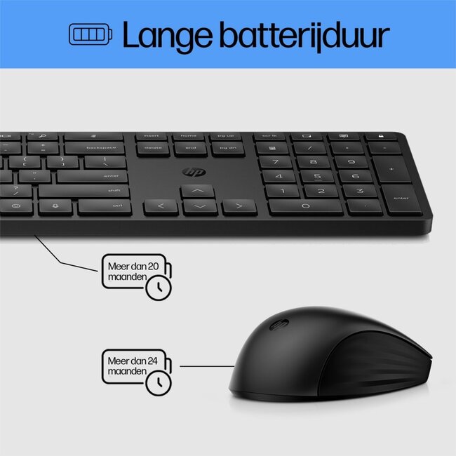 HyperX AZERTY | HP 650 Wit | Draadloze Muis en Toetsenbordcombo | AZERTY