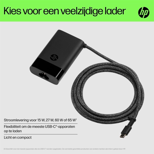 Hewlett Packard HP 671R2AA | USB-C Notebook Lader | 65 Watt