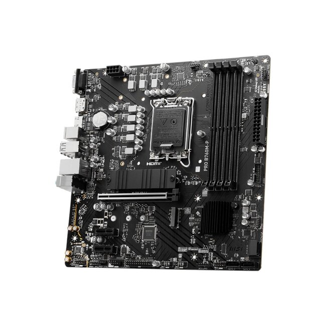 MSI MB  PRO B760M-P | Socket LGA 1700 | Intel B760 | 4xDDR5 | Micro-ATX | Moederbord