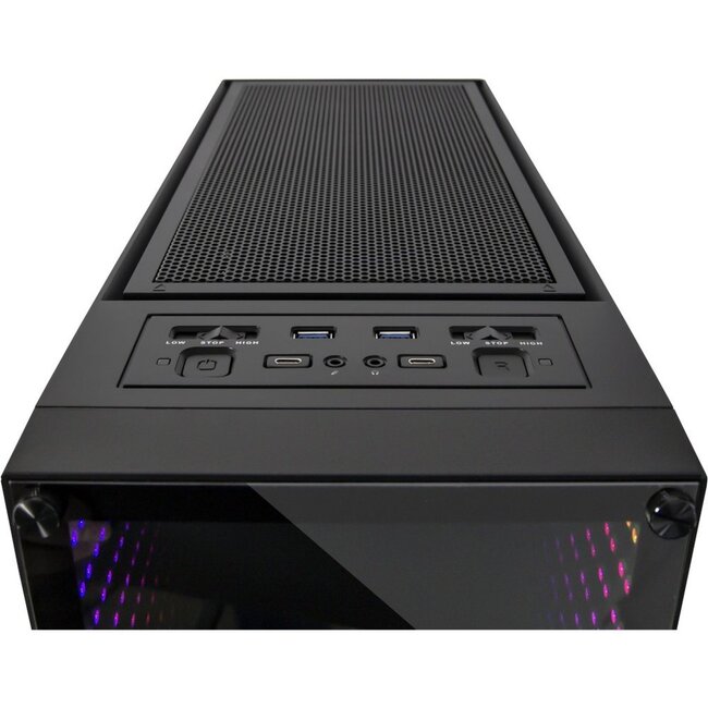 Inter-Tech X-908 Infini2 | Infinity Mirror | Tower Case | USB-C | Zwart