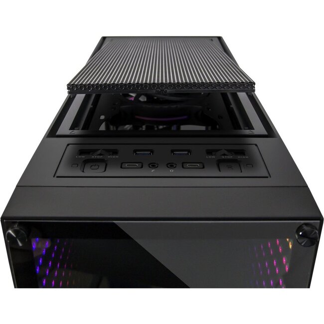 Inter-Tech X-908 Infini2 | Infinity Mirror | Tower Case | USB-C | Zwart