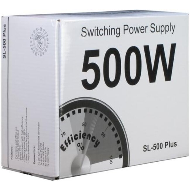 Inter-Tech SL-500 PLUS | 500 Watt ATX PSU | Power Supply | Voeding