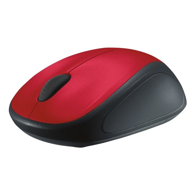 Logitech M235 | Draadloze Muis | Links- en Rechtshandig | RF | 1000 DPI | Rood/Zwart