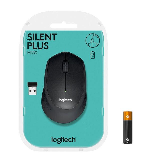 Logitech M330 Silent | Draadloze Muis | Rechtshandig | RF | 1000 DPI | Zwart