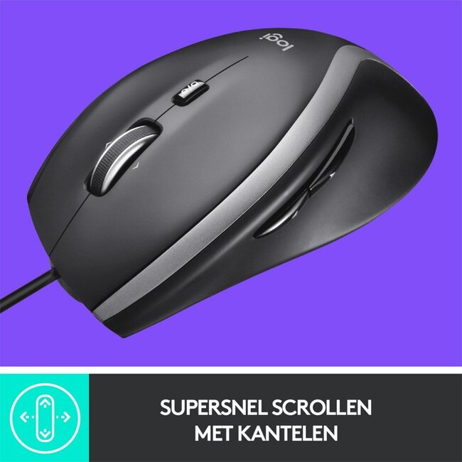 Logitech M500s Advanced | Bekabelde Muis | Rechtshandig | USB-A | 4000 DPI | Zwart/Zilver