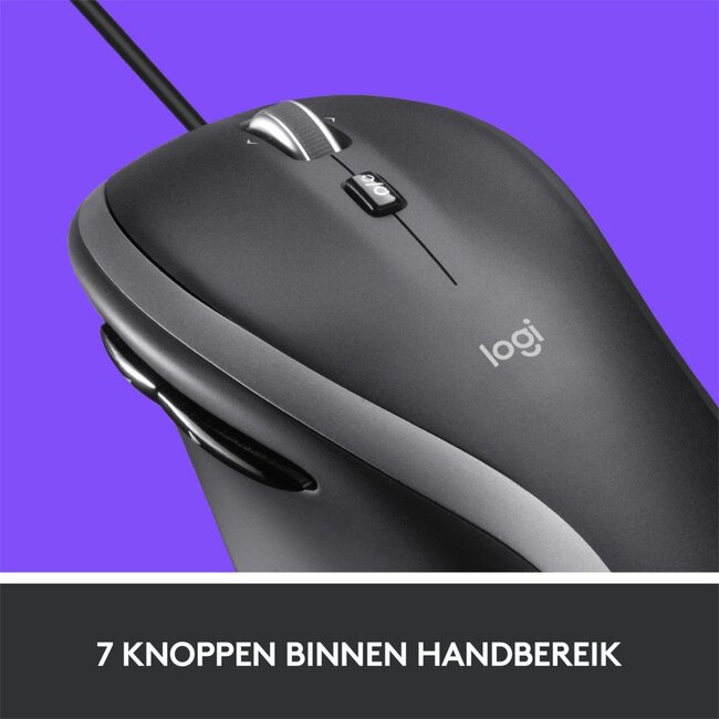 Logitech M500s Advanced | Bekabelde Muis | Rechtshandig | USB-A | 4000 DPI | Zwart/Zilver