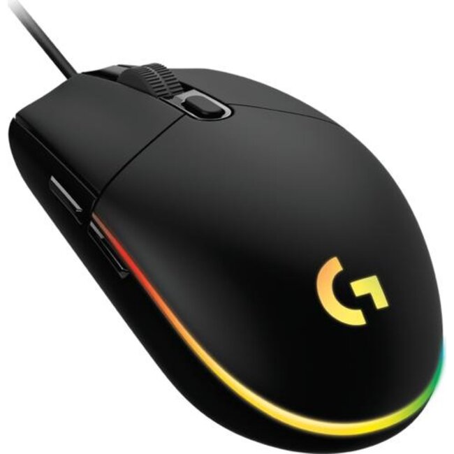 Logitech  G203 LIGHTSYNC | Bedrade Gaming Muis | Links- en Rechtshandig | USB-A | 8.000 DPI | Zwart