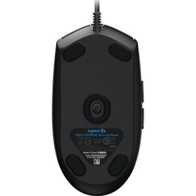 Logitech  G203 LIGHTSYNC | Bedrade Gaming Muis | Links- en Rechtshandig | USB-A | 8.000 DPI | Zwart