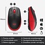 Logitech M190 | Draadloze Muis | Links- en Rechtshandig | RF | 1000 DPI | Zwart/Rood