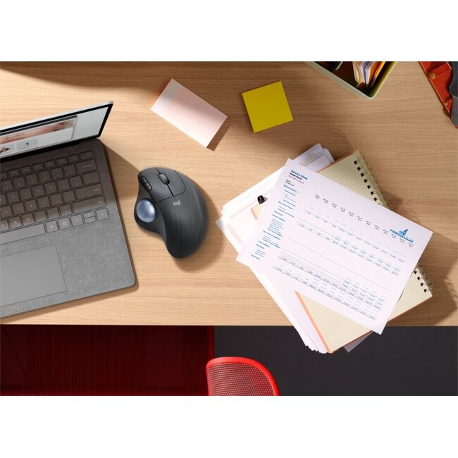 Logitech M575 Ergo Trackball for Business | Ergonomische Draadloze Muis | Rechtshandig | RF + Bluetooth | 2000 DPI | Grafiet