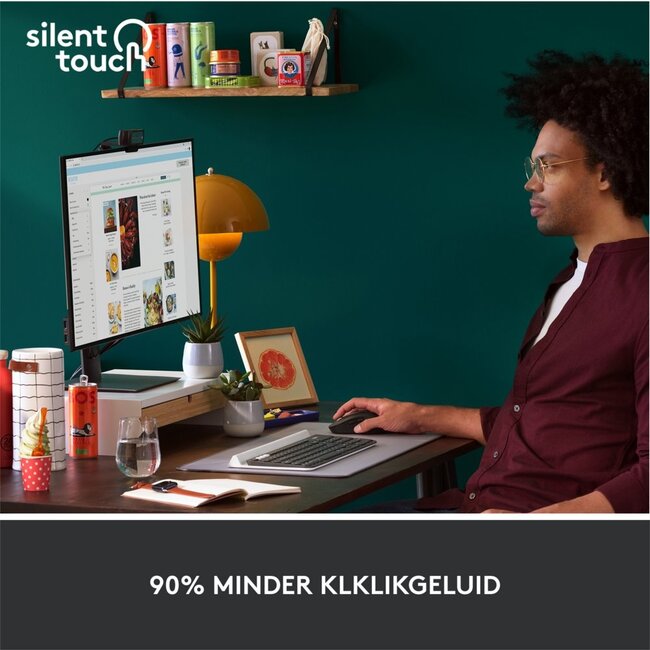 Logitech Signature M650 Large | Draadloze Muis | Rechtshandig | RF + Bluetooth | 2000 DPI | Grafiet