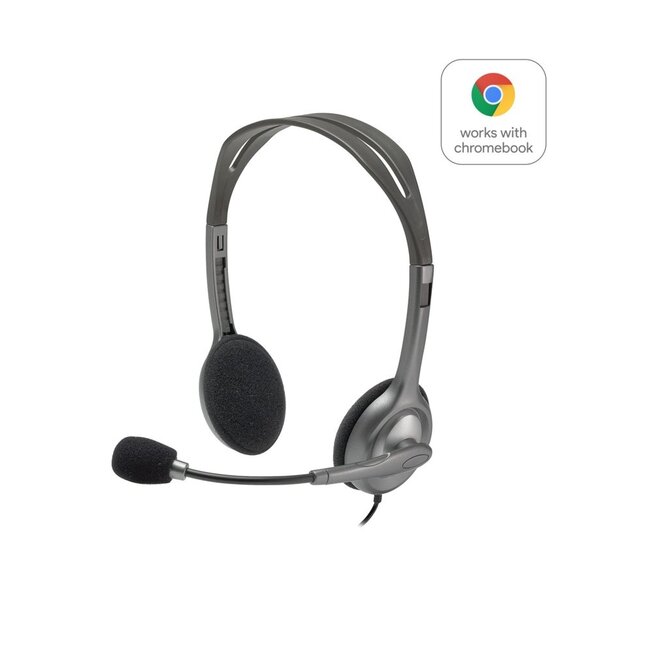 Logitech H111 | On-Ear Bedrade 3,5mm Koptelefoon met Microfoon | Grijs