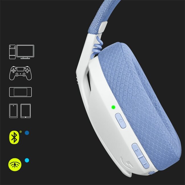 Logitech G G435 | Draadlooze Over-ear Gaming Headset | Bluetooth & USB-A Receiver | Wit/Lilac