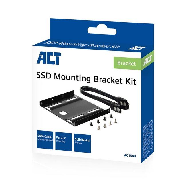 ACT AC1540 | 2,5" naar 3,5" HDD/SSD-bracket | Inclusief SATA-kabel (50 cm) | Inclusief schroeven