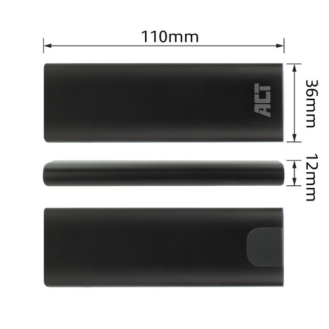 ACT AC1615 | USB-C M.2 NVMe/PCIe SSD Behuizing | Tool-Free | Aluminium | USB 3.2 Gen2 (10 Gbps)