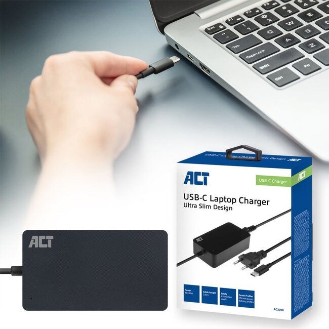 ACT AC2000 | Netvoeding | Binnengebruik | 45 W | Zwart