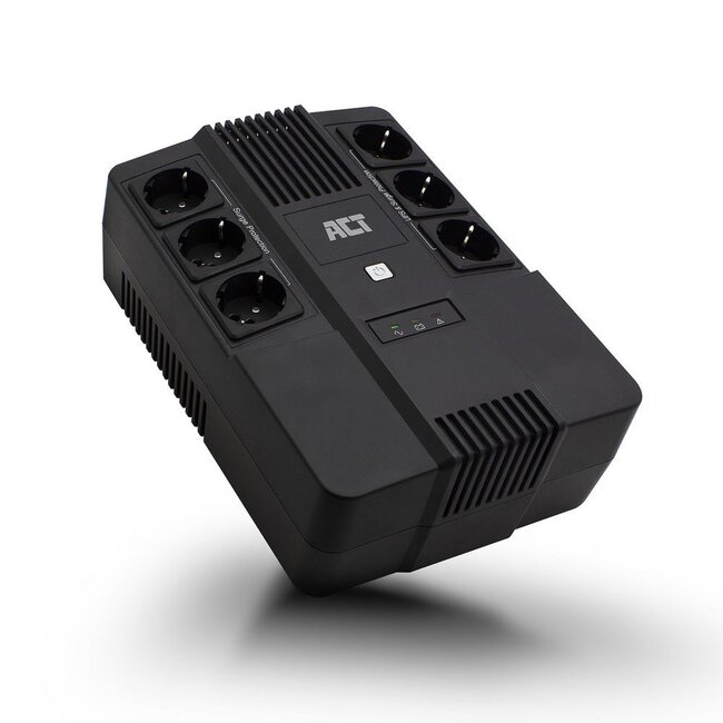 ACT AC2300 Line-Interactive UPS | 600 VA | 6 Stopcontacten (3 op Accu) | AVR Spanningstabilisatie | Netspanningsbeveiliging