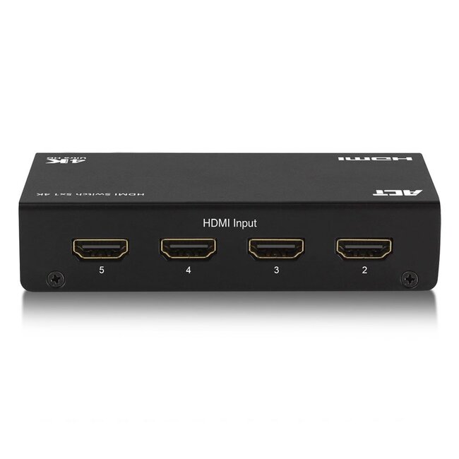 ACT AC7840 HDMI Switch | 5 Ingangen | 1 Uitgang | 4K @ 30Hz | Inclusief Afstandsbediening