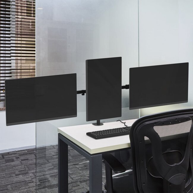 ACT AC8303 | Verstelbare Monitor-bureaubeugel | Tot 27" | Max 7kg | VESA 100x100 | 2 Monitoren