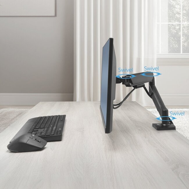 ACT AC8313 Essentials | Verstelbare Monitor-bureaubeugel | Tot 35" | Max 9 kg | VESA 75x75 / 100x100 | 1 Monitor | Gasveer
