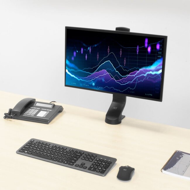 ACT AC8321 | In Hoogte Verstelbare Monitor-bureaubeugel | Tot 32" | Max 8kg | VESA 100x100 | 1 Monitor