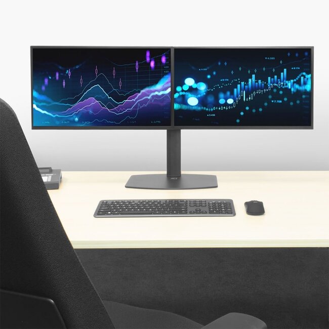 ACT AC8332 | In Hoogte Verstelbare Monitor-bureausteun | Tot 27" | Max 6kg | VESA 100x100 | 2 Monitoren | RENEWED (refurbished)